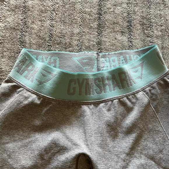 Gymshark Flex Low Rise Gray Aqua Blue Spandex XS Leggings - Picture 3 of 6